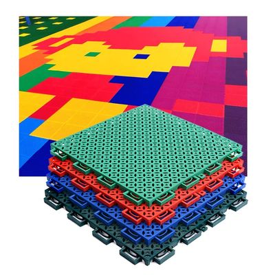 25cm Outdoor Modular Interlocking Floor Tiles, Kindergarten Playground Basketball Court Stadium DIY Color Puzzle Sports Flooring (Color : Blue, Size : 16PCS)