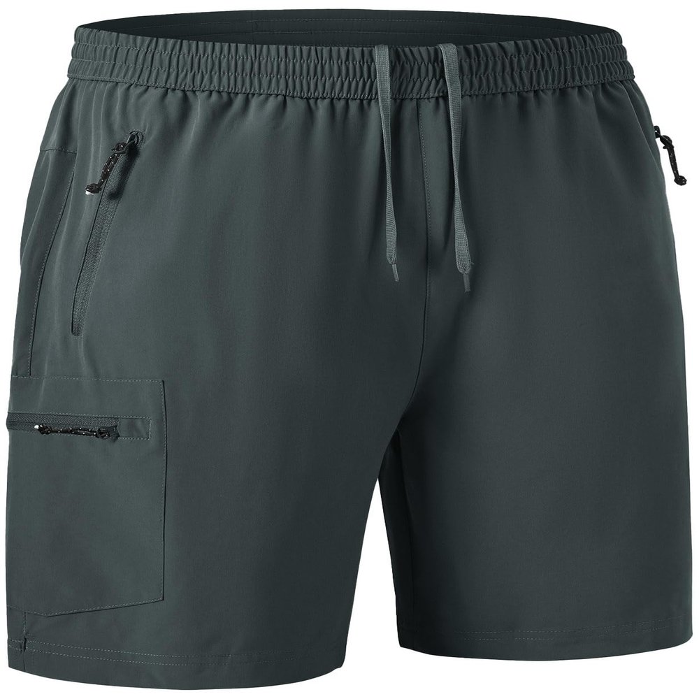 Rdruko Men's Outdoor Work Hiking Shorts Water Resistant Stretch Cargo Shorts Elastic Waist(Stone Gray, US XL)