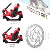 TOBWOLF 1 Pair Mechanical Disc Brake Kit, MTB Front & Rear Disc Brake Caliper with 160mm Rotor, Dual Piston Mechanical Disc Brake Set, Bicycle Accessories for Mountain Bike, Road Bike, BMX - Red view 2