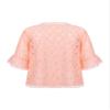 easyforever Girls Ruffled Short Sleeve Lace Hollow Floral Crochet Knitted Bolero Shrug Top Cardigan Shrug Dress Cover up 9Pink Love 6-8 Years view 4