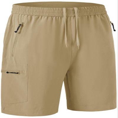Rdruko Men's Outdoor Work Hiking Shorts Water Resistant Stretch Cargo Shorts Elastic Waist(Khaki, US S)