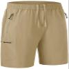 Rdruko Men's Outdoor Work Hiking Shorts Water Resistant Stretch Cargo Shorts Elastic Waist(Khaki, US S) view 1