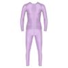 Jhaoyu Men 2 Piece Workout Set Compression Crew Neck Long Sleeve Shirt with Pants Sports Tight Base Layer Top Lavender Large view 4