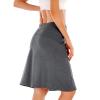 FEIXIANG Women's Tennis Golf Skirts with Pockets, Knee Length Long Active Athletic Sports Skorts Modest Casual Skirt Grey Medium view 1
