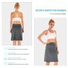 FEIXIANG Women's Tennis Golf Skirts with Pockets, Knee Length Long Active Athletic Sports Skorts Modest Casual Skirt Grey Medium view 2