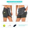 FEIXIANG Women's Tennis Golf Skirts with Pockets, Knee Length Long Active Athletic Sports Skorts Modest Casual Skirt Grey Medium view 3