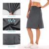 FEIXIANG Women's Tennis Golf Skirts with Pockets, Knee Length Long Active Athletic Sports Skorts Modest Casual Skirt Grey Medium view 4