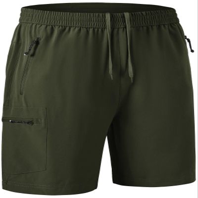 Rdruko Men's Outdoor Work Hiking Shorts Water Resistant Stretch Cargo Shorts Elastic Waist(Army Green, US XXL)