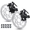TOBWOLF 1 Pair Mechanical Disc Brake Kit, MTB Front & Rear Disc Brake Caliper with 160mm Rotor, Dual Piston Mechanical Brake Set, Bicycle Accessories for Mountain Bike, Road Bike, BMX - Black view 1