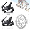 TOBWOLF 1 Pair Mechanical Disc Brake Kit, MTB Front & Rear Disc Brake Caliper with 160mm Rotor, Dual Piston Mechanical Brake Set, Bicycle Accessories for Mountain Bike, Road Bike, BMX - Black view 2
