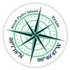 South Padre Island Texas 4-Inch Vinyl Decal Sticker Latitude Longitude Compass Design view 1