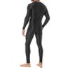 Jhaoyu Men 2 Piece Workout Set Compression Crew Neck Long Sleeve Shirt with Pants Sports Tight Base Layer Top Black Large view 2
