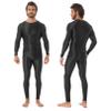 Jhaoyu Men 2 Piece Workout Set Compression Crew Neck Long Sleeve Shirt with Pants Sports Tight Base Layer Top Black Large view 3