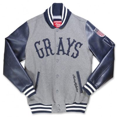 Big Boy Headgear NLBM Negro Leagues Heritage Wool Baseball Jacket Homestead Grays [4XL]