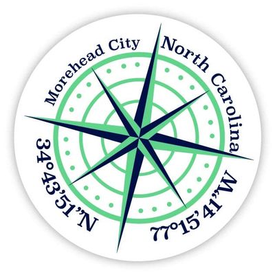 Morehead City North Carolina 4-Inch Vinyl Decal Sticker Latitude Longitude Compass Design