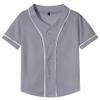 Yuji Itadori Kids Baseball Jersey Button Boys Short Sleeve T Shirts Hip Hop Fashion Casual Sports Solid Color Shirt (Gray,8 Years) view 1