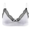 ABAFIP Men Sissy Underwear Floral Lace Bra Bikini Panties Bowknot Stockings 3 Piece Nightwear Sleepwear set White + Black 3X-Large view 3