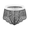 ABAFIP Men Sissy Underwear Floral Lace Bra Bikini Panties Bowknot Stockings 3 Piece Nightwear Sleepwear set White + Black 3X-Large view 4
