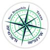 New Braunfels Texas 2-Inch Vinyl Decal Sticker Latitude Longitude Compass Design view 1