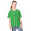 Icibgds Kids Baseball Jersey Button Boys T-Shirt Trendy Hip Hop Girls Black and White Short Sleeve Tshirt (Green, 14 Years) view 1
