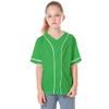 Icibgds Kids Baseball Jersey Button Boys T-Shirt Trendy Hip Hop Girls Black and White Short Sleeve Tshirt (Green, 14 Years) view 3