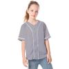 Icibgds Kids Baseball Jersey Button Boys T-Shirt Trendy Hip Hop Girls Black and White Short Sleeve Tshirt (Gray, 8 Years) view 1