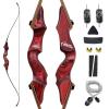 Black Hunter Recurve Bow 60 Inch 20lbs-60lbs Right Hand Archery Set Takedown Bow for Adults Beginners Hunting Shooting Practice (25LBS) view 1