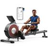 Merach Rowing Machine, Magnetic Rower Machine for Home, 16 Levels of Quiet Resistance, Dual Slide Rail with Max 350lb Weight Capacity, App Compatible with LCD Monitor, Q1S view 1