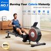 Merach Rowing Machine, Magnetic Rower Machine for Home, 16 Levels of Quiet Resistance, Dual Slide Rail with Max 350lb Weight Capacity, App Compatible with LCD Monitor, Q1S view 2