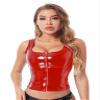 Zaldita Women's Wet Look PVC Leather Cropped Tank Bustier Top Gothic Sleeveless Tops Streetwear Red 4X-Large view 1