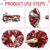 Hoteam 12 Pack Cheerleading Pom Poms Cheer Pompoms with Baton Handle Metallic Foil Pompoms for Adult for Team Sports Party Dance Cheering Squad Accessories, 14 Inch (Red and Silver) view 4