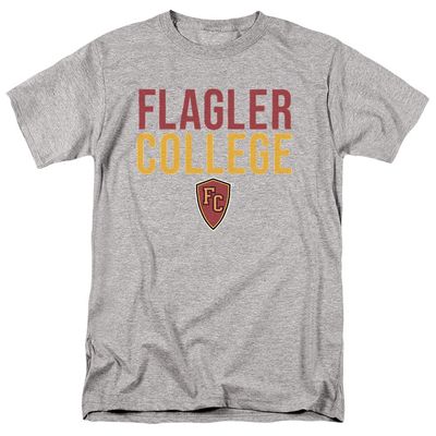 Flagler College Official Stacked Unisex Adult T Shirt,Athletic Heather, 5X-Large