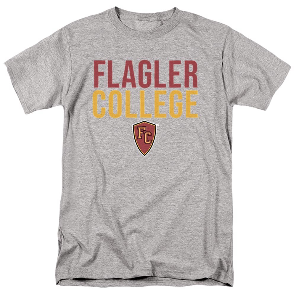 Flagler College Official Stacked Unisex Adult T Shirt,Athletic Heather, 5X-Large