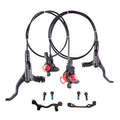 BUCKLOS Zoom MTB Hydraulic Disc Brakes Set, Left Front 800mm Right Rear 1450mm Mountain Bike Hydraulic Brake Aluminum Alloy Levers with Dual Piston Calipers PM/is Adapter
