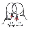 BUCKLOS Zoom MTB Hydraulic Disc Brakes Set, Left Front 800mm Right Rear 1450mm Mountain Bike Hydraulic Brake Aluminum Alloy Levers with Dual Piston Calipers PM/is Adapter view 1