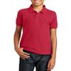JustBlanks Short Sleeve Boy Polo Button Down Core Classic Pique Performacne Polo Tshirts for Boys Y100 Rich Red view 1