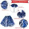 Hoteam 24 Pcs Cheerleading Pom Poms, 12.6 Inch Plastic Cheer Pompoms with Handle, Metallic Foil Cheerleader Poms for Adult for Team Sports Party Dance Cheering Squad Accessories(Blue and Silver) view 3