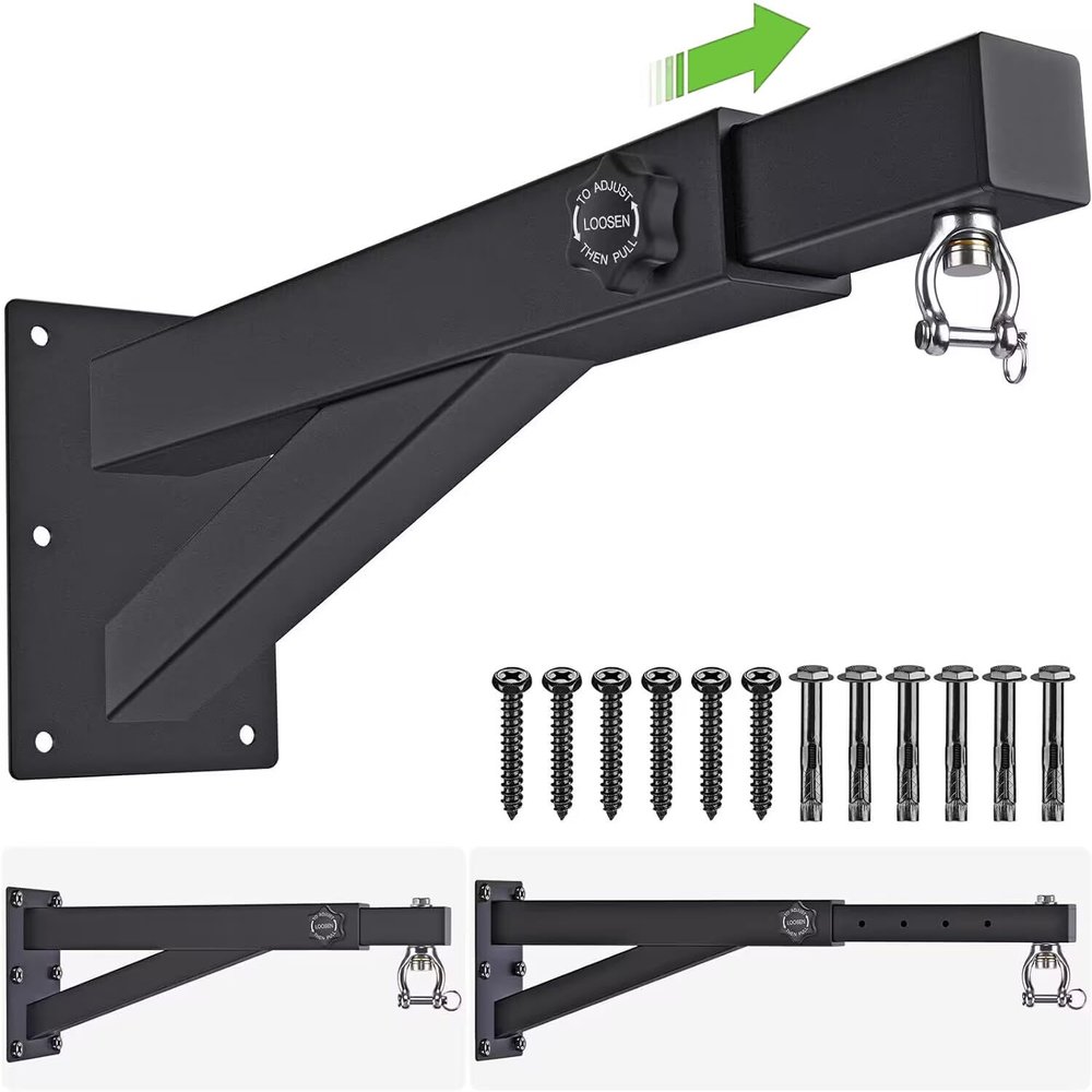 BeneLabel Wall Mount Punching Bag Hanger with Adjustable Length 17-25 inch Heavy Bag Holder 800 LB Capacity Punching Bag Hanging Bracket for Boxing Bag