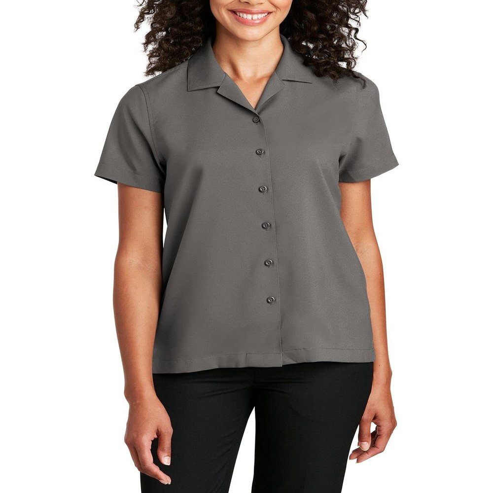 JustBlanks Ladies Short Sleeve Performance Staff Shirt Lw400 Graphite