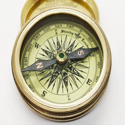 Brass Compass Nautical Robert Frost Poem Pocket Compass Marine Brass Pocket Compass Vintage Collectible Pocket Compass