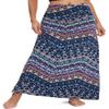 EXCHIC Women's Boho Flod Over Long Maxi Skirt Elastic High Waisted Long Skirts for Women (16, Medium) view 4