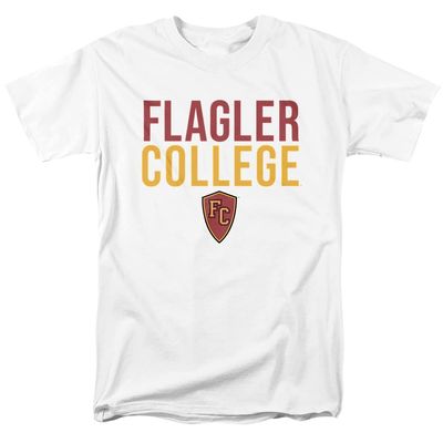 Flagler College Official Stacked Unisex Adult T Shirt,White, 5X-Large