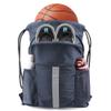 BeeGreen Navy Blue Cinch Backpack Bag Sack w Drawstring & Shoe Compartment Sturdy String Workout Sackpack w Zipper Pockets & Mesh Water Bottle Holder for Swim Gymnastic view 1