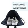 BeeGreen Navy Blue Cinch Backpack Bag Sack w Drawstring & Shoe Compartment Sturdy String Workout Sackpack w Zipper Pockets & Mesh Water Bottle Holder for Swim Gymnastic view 3