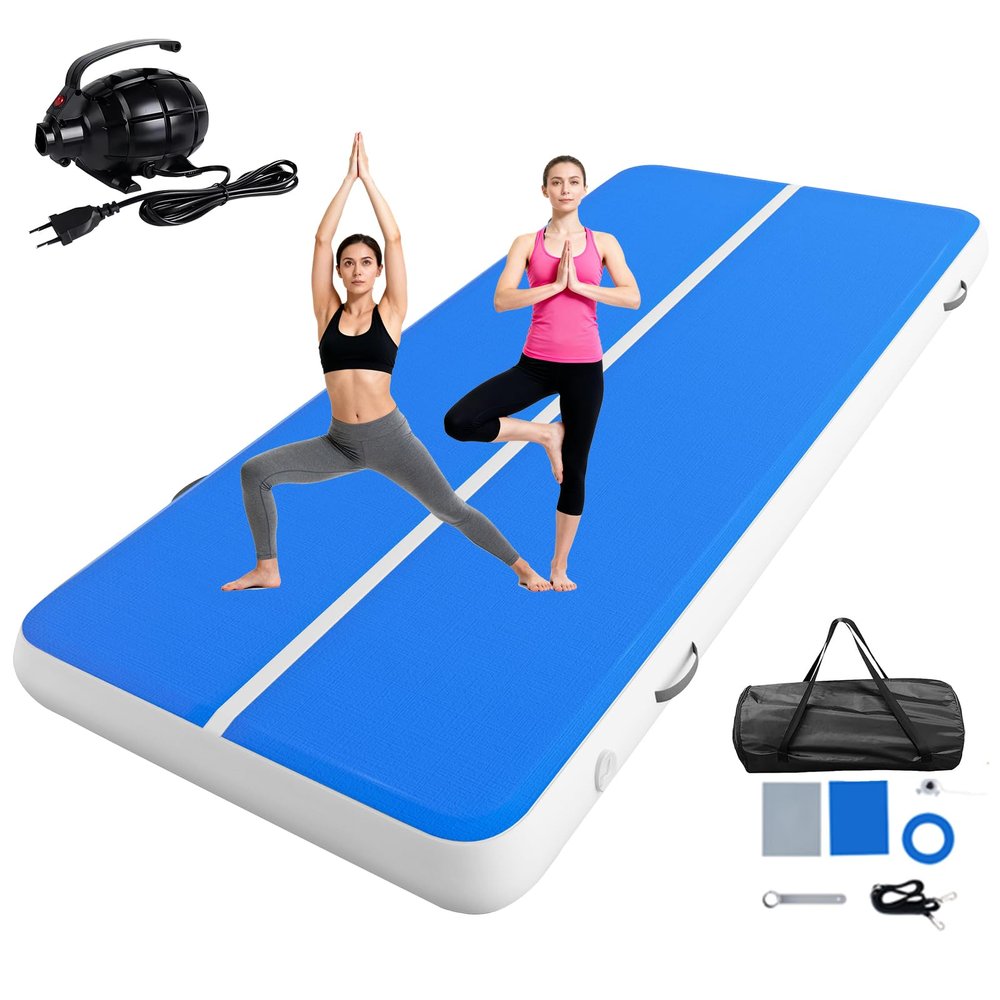 Erweater 20FTx6.6FTx 8INCH Air Gymnastics Track MatThickness, Gymnastics Tumbling Air Mat Inflatable Tumble Track, for Tumble/Gym/Training/Yoga/Exercise/Cheerleading/Water, with Electric Air Pump