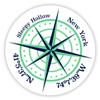 Sleepy Hollow New York 2-Inch Vinyl Decal Sticker Latitude Longitude Compass Design view 1