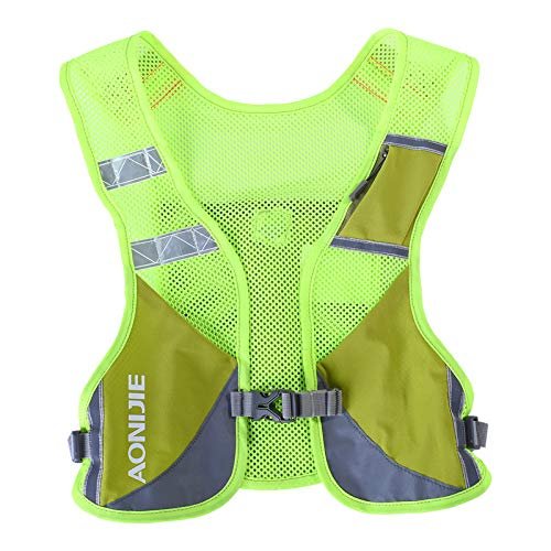 AONIJIE Ultralight Running Vest with Reflective Strip Breathable Hydration Backpack for Hiking Camping Marathon Cycling Race (Green)