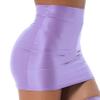 Hedmy Womens Super Shiny Shaping Miniskirt High Waist Bodycon Stockings Pencil Skirt Y2K Hip Skirt Purple Medium view 2