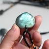 Acxico 1 pcs Natural Heart Pendant Labradorite Necklace Gem Moonstone Stone Crystal Quartz US view 2