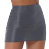 Hedmy Womens Super Shiny Shaping Miniskirt High Waist Bodycon Stockings Pencil Skirt Y2K Hip Skirt Grey Large view 1